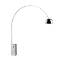 Détails : www.designcollection.ch Design Pending Lamp, Lampe Bourgie de Ferruccio Laviani, Lampe Arco de Castiglioni, Design Floor Lamp, Pied en acier chromé,