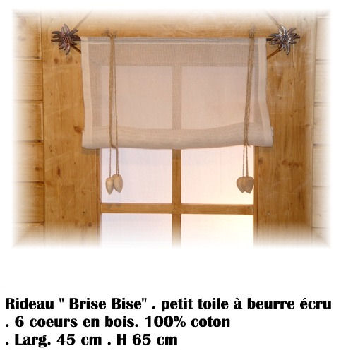 Détails : www.deco-chalet.ch Rideau brise bise, Brise bise coeur, Brise bise edelweiss, Brise bise 3 coeurs, Rideau brise lacet 3 coeurs, Brise bise 1 edelweiss, 